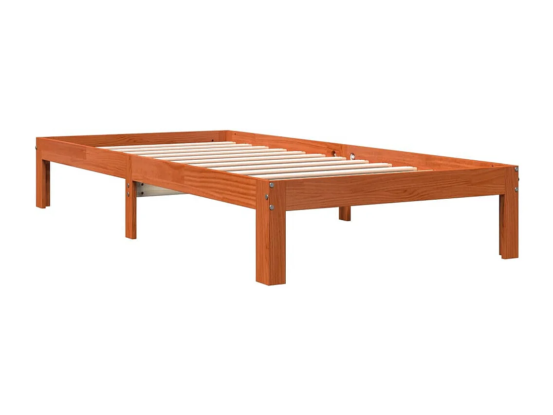 Cadre de lit sans matelas cire marron 90x190 cm bois pin massif