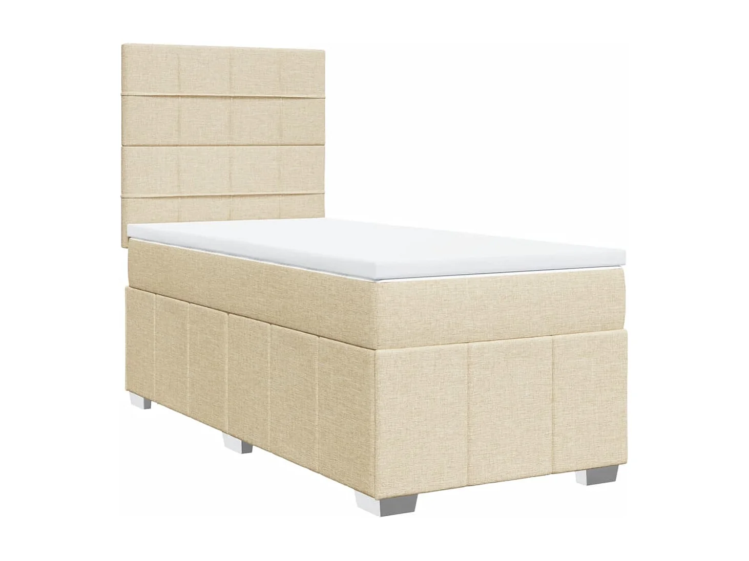 Cama com molas/colchão 90x190 cm tecido cor creme