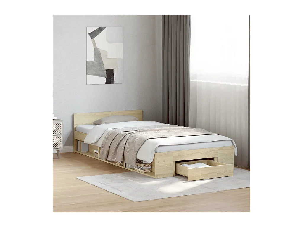 Giroletto Cassetto Rovere Sonoma 90x190 cm Legno Multistrato
