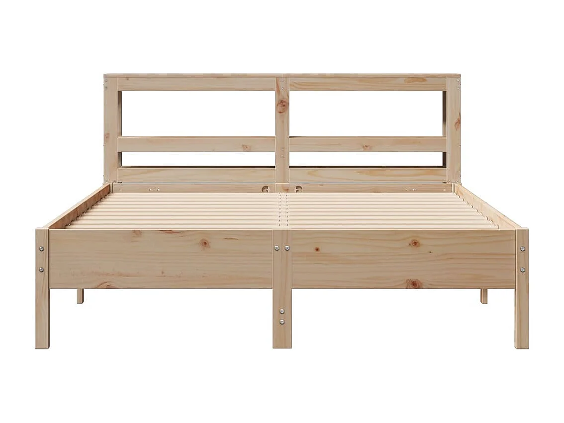 Letto senza Materasso 140x200 cm in Legno Massello di Pino