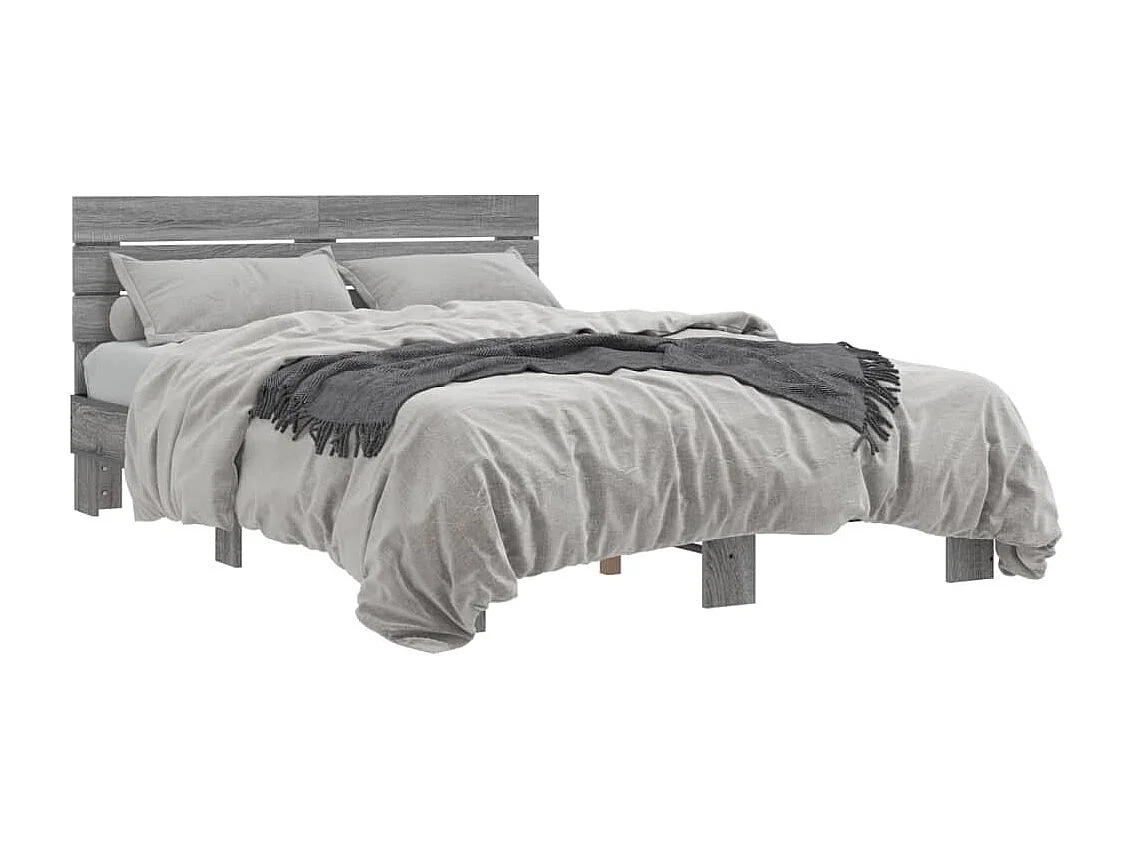 Cadre de lit sans matelas sonoma gris 135x190 cm