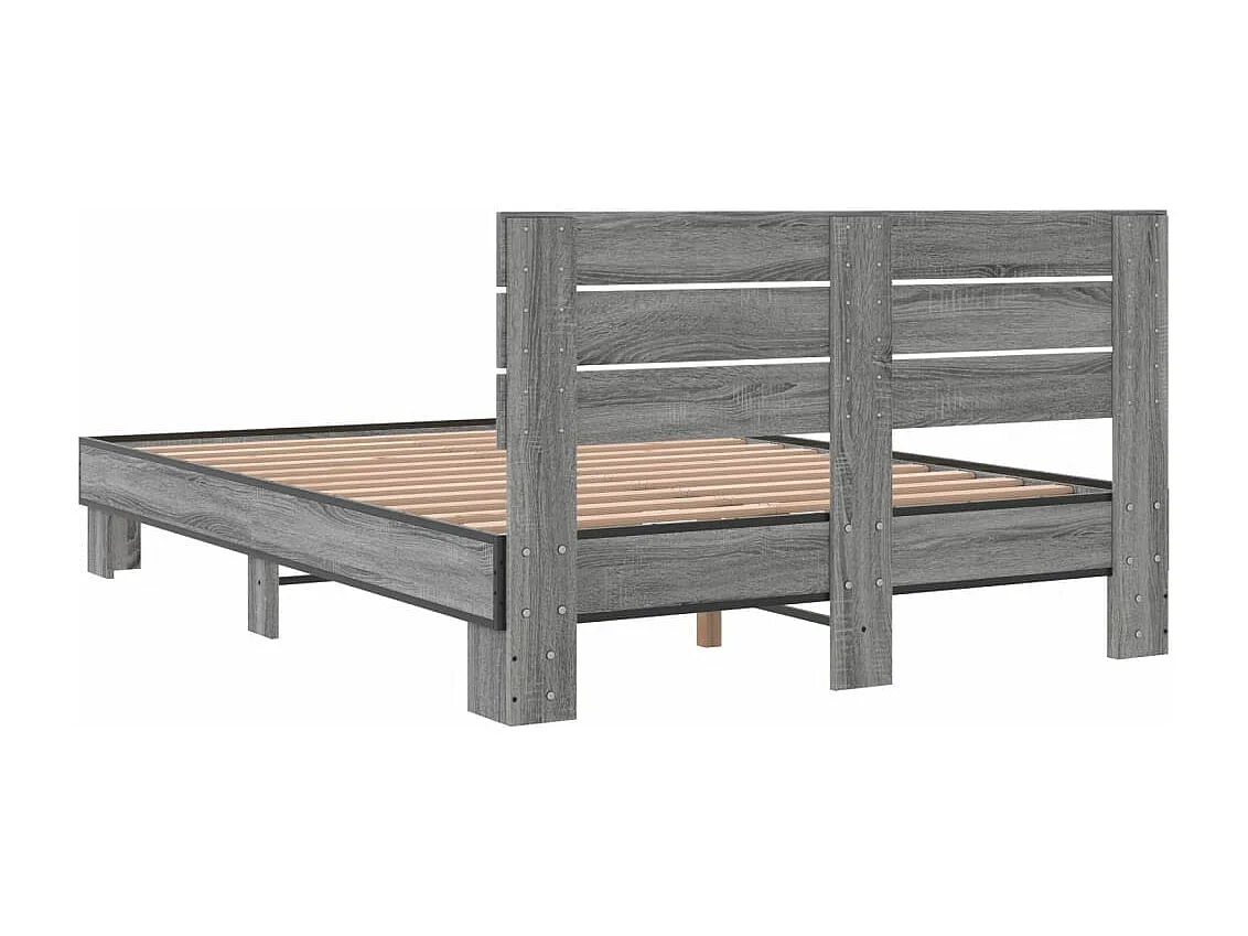 Cadre de lit sans matelas sonoma gris 135x190 cm