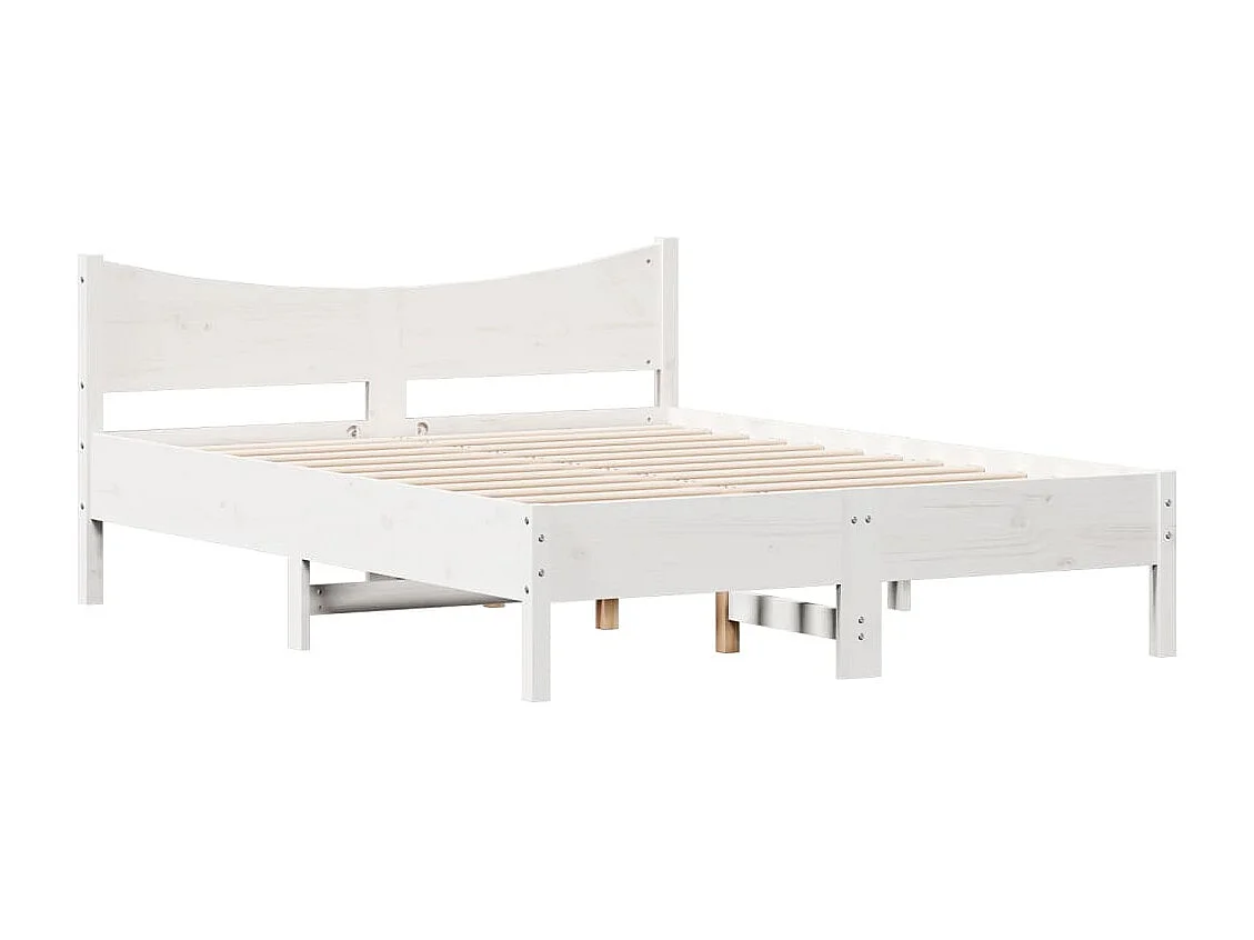 Estructura de cama sin colchón madera de pino blanca 120x200 cm