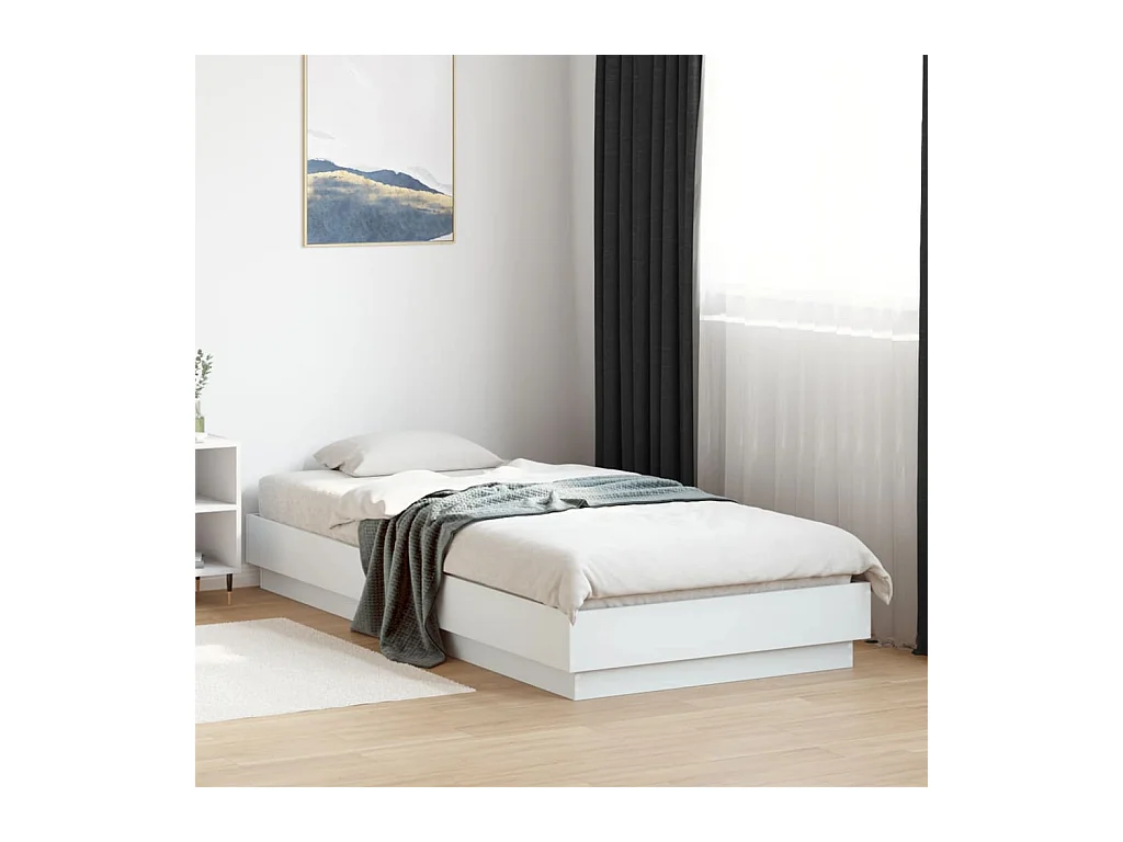 Bedframe bewerkt hout wit 100x200 cm