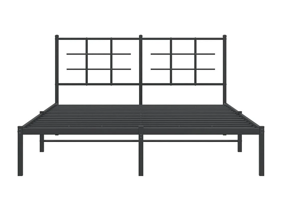 Giroletto con Testiera in Metallo Nero 160x200 cm