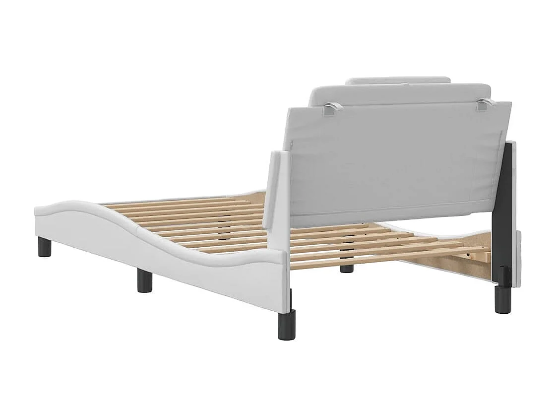 Cadre de lit sans matelas blanc 100x200 cm similicuir