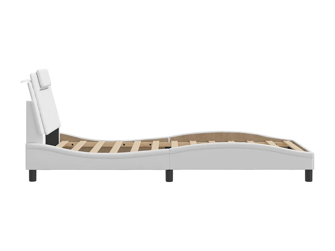 Cadre de lit sans matelas blanc 100x200 cm similicuir