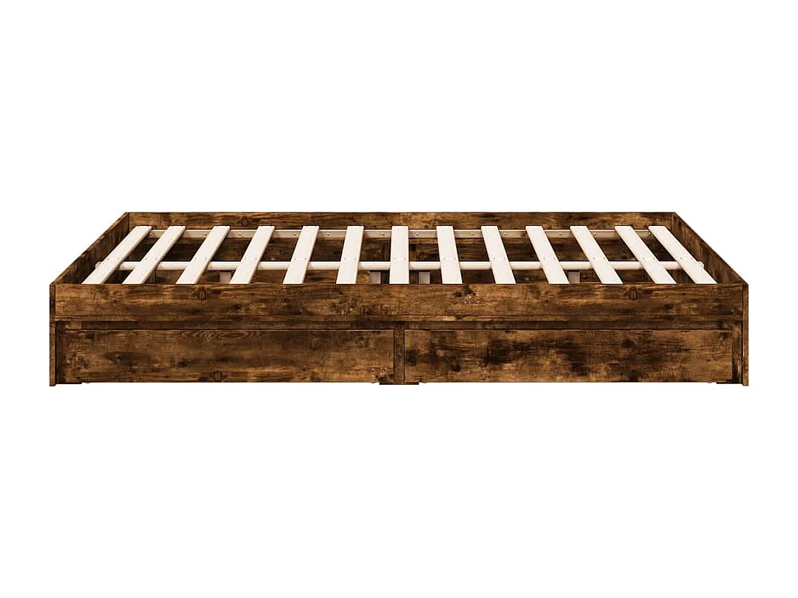 Bedframe met lades bewerkt hout gerookt eikenkleurig 140x190 cm