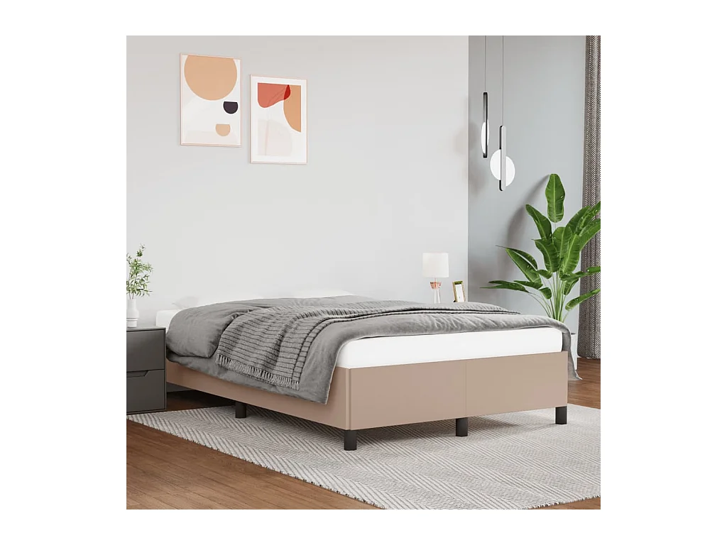 Cadre de lit sans matelas cappuccino 120x190 cm similicuir