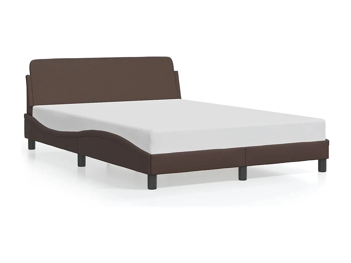 Cadre de lit sans matelas marron 140x200 cm similicuir