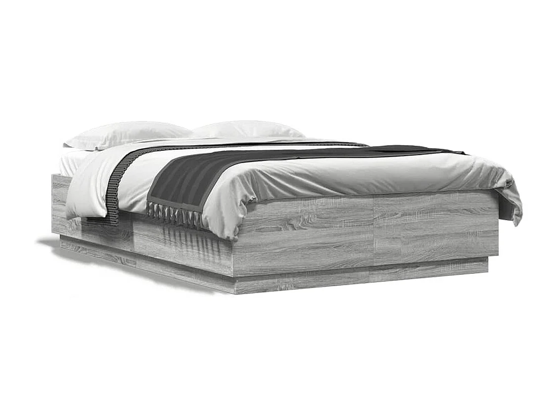 Cadre de lit sans matelas sonoma gris 120x200 cm