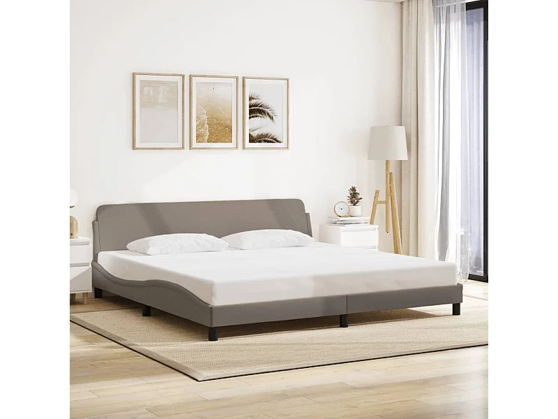 Cadre de lit sans matelas taupe 200x200 cm tissu