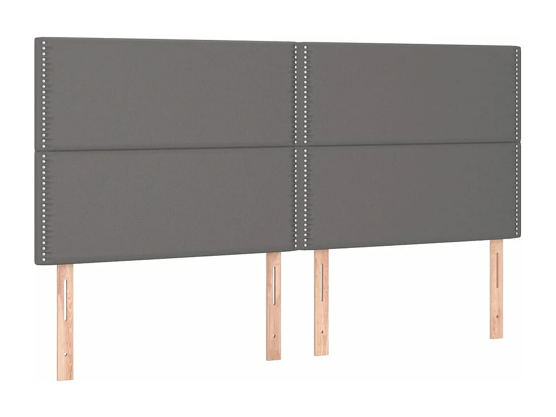 Estructura de cama sin colchón cuero sintético gris 200x200 cm