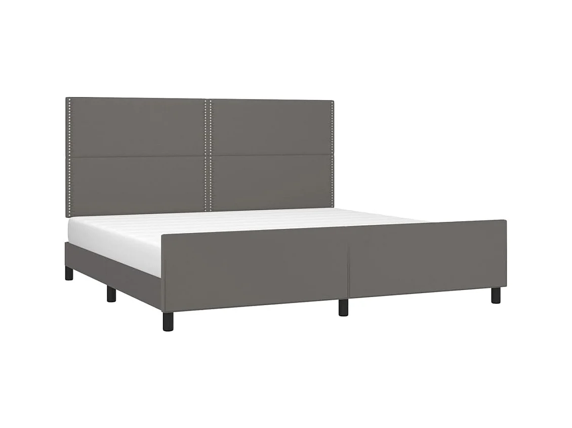Cadre de lit sans matelas gris 200x200 cm similicuir