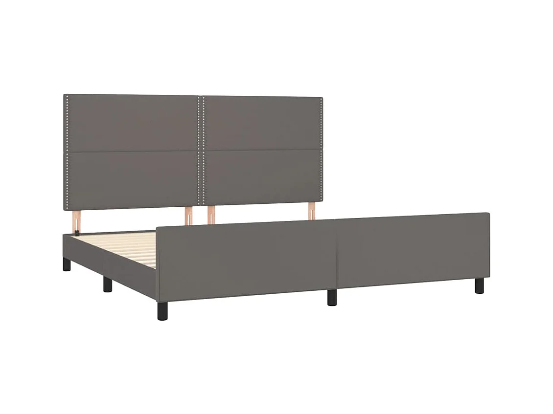 Cadre de lit sans matelas gris 200x200 cm similicuir