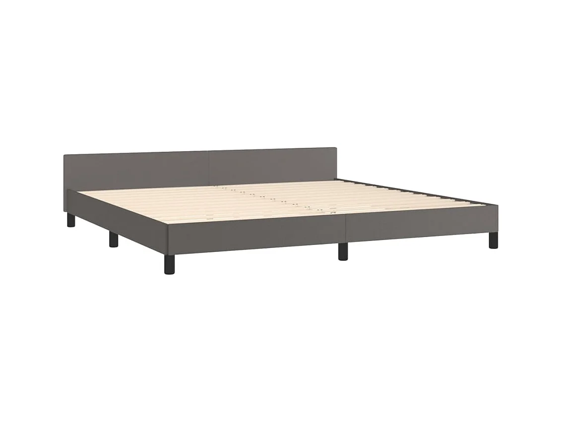Cadre de lit sans matelas gris 200x200 cm similicuir