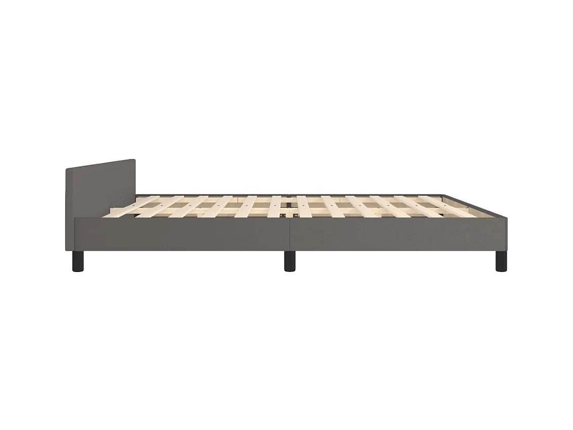 Cadre de lit sans matelas gris 200x200 cm similicuir