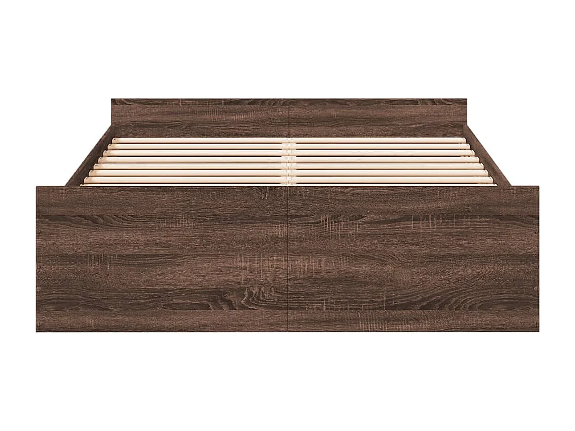 Cadre de lit avec tiroirs sans matelas chêne marron 120x200 cm