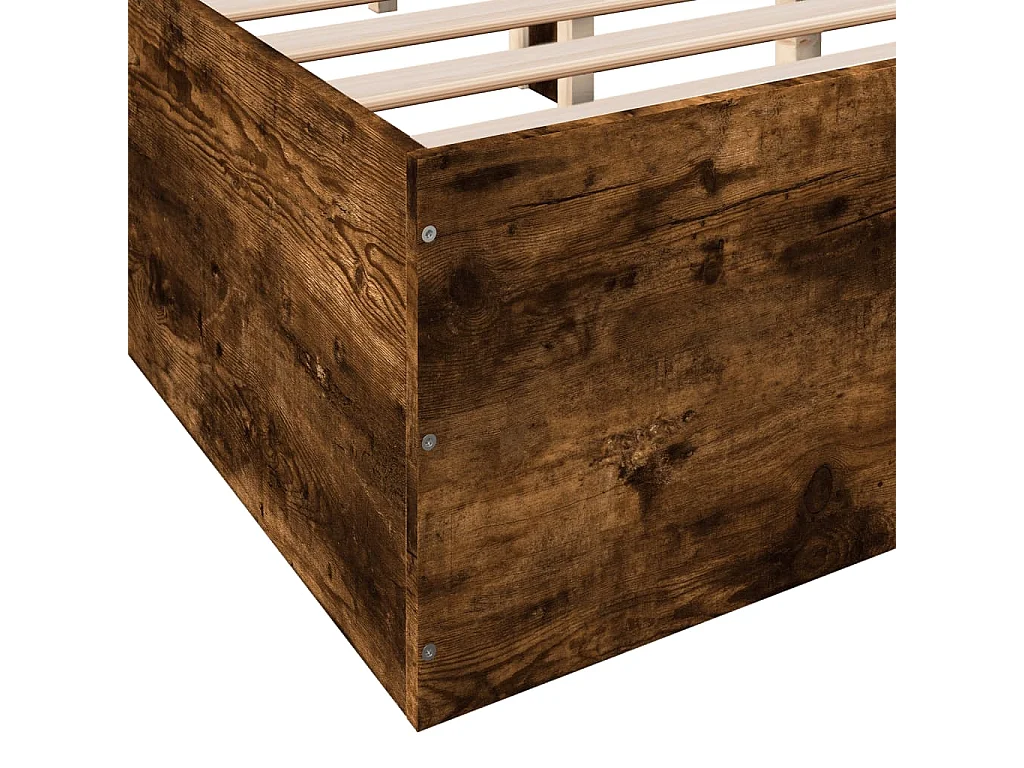Cadre de lit sans matelas chêne fumé 120x200 cm