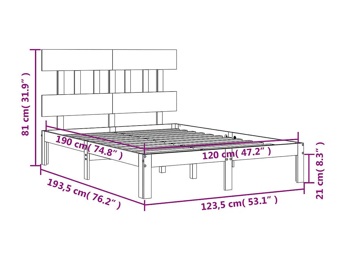 Giroletto con Testiera Small Double in Legno Massello