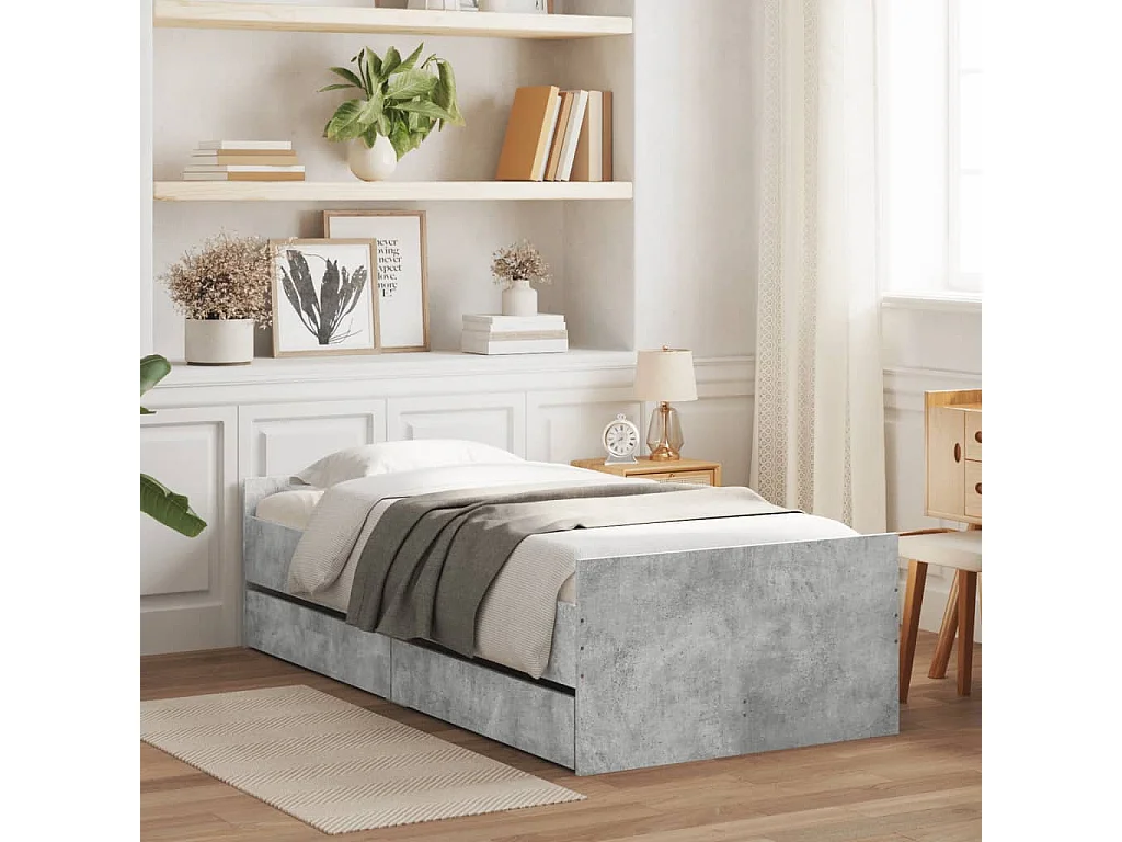 Giroletto con Cassetti Grigio Cemento 100x200 cm