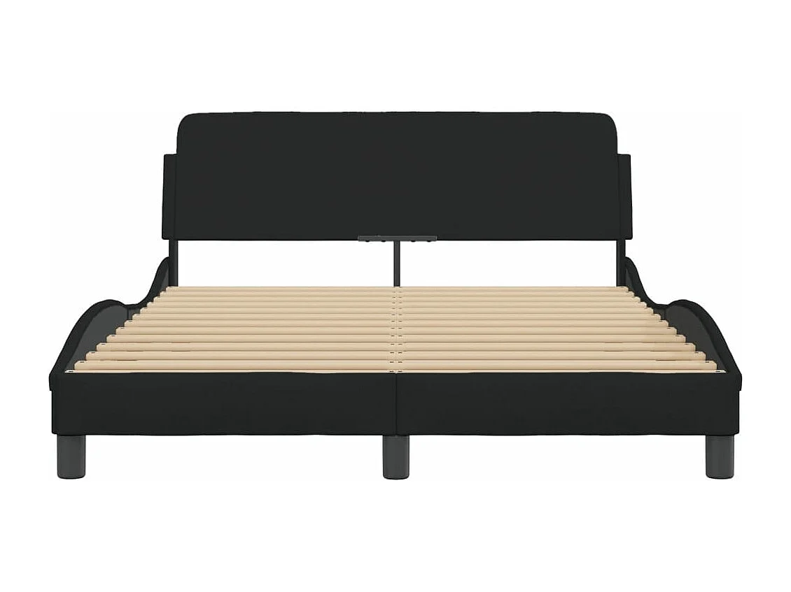 Cadre de lit sans matelas noir 120x200 cm tissu