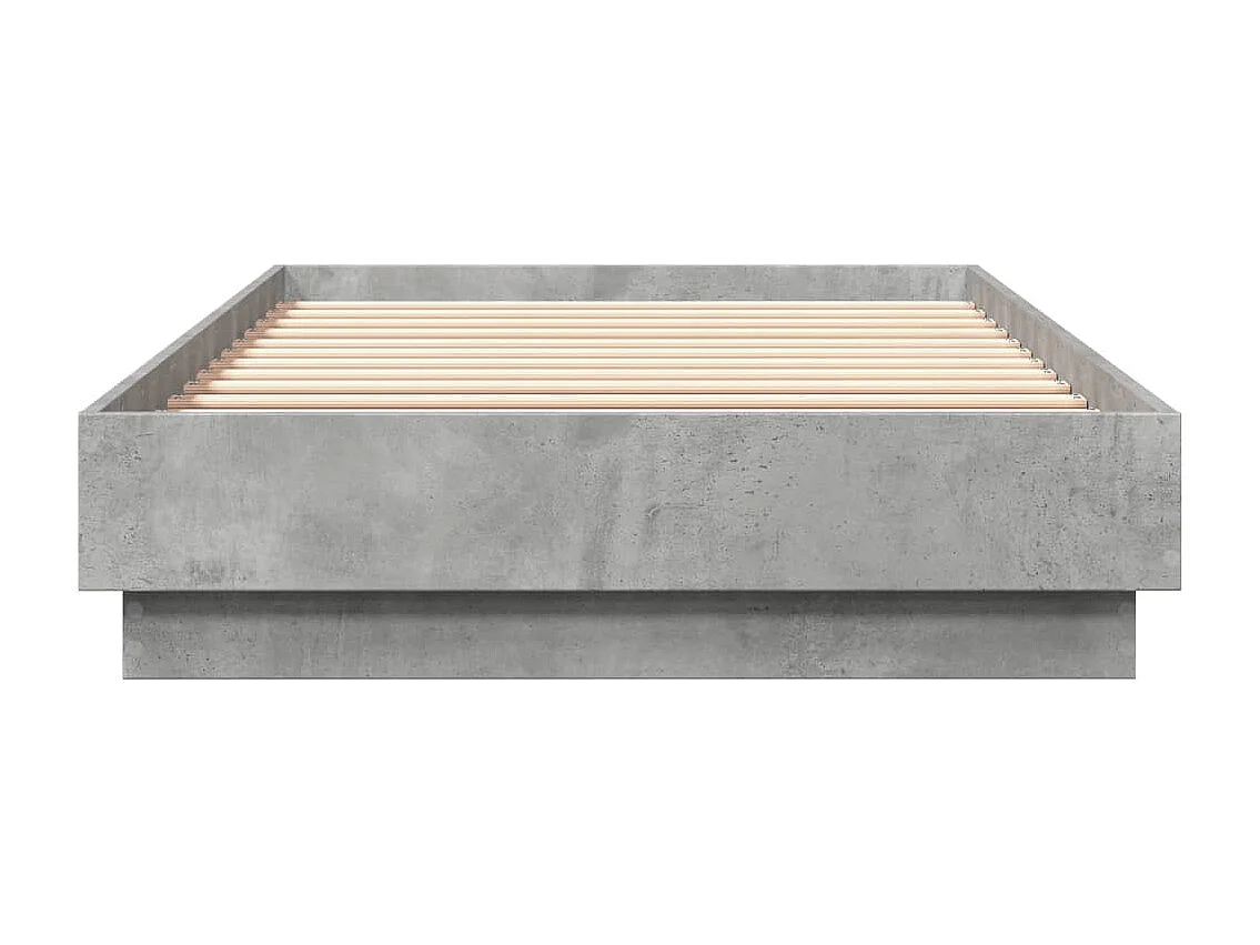 Cadre de lit sans matelas gris béton 90x200 cm