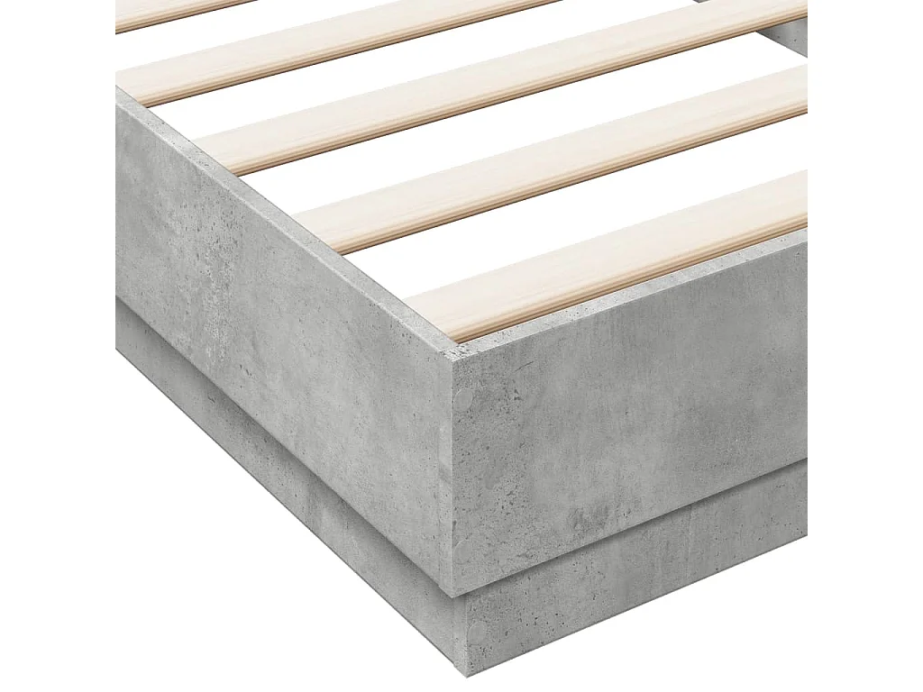 Cadre de lit sans matelas gris béton 90x200 cm