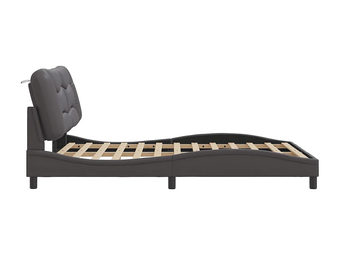 Cadre de lit sans matelas gris 120x200 cm similicuir
