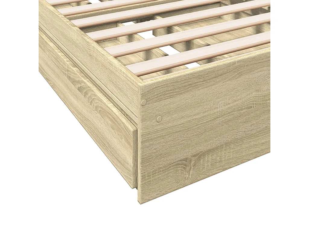 Bettgestell mit Schubladen Sonoma-Eiche 90x200cm Holzwerkstoff