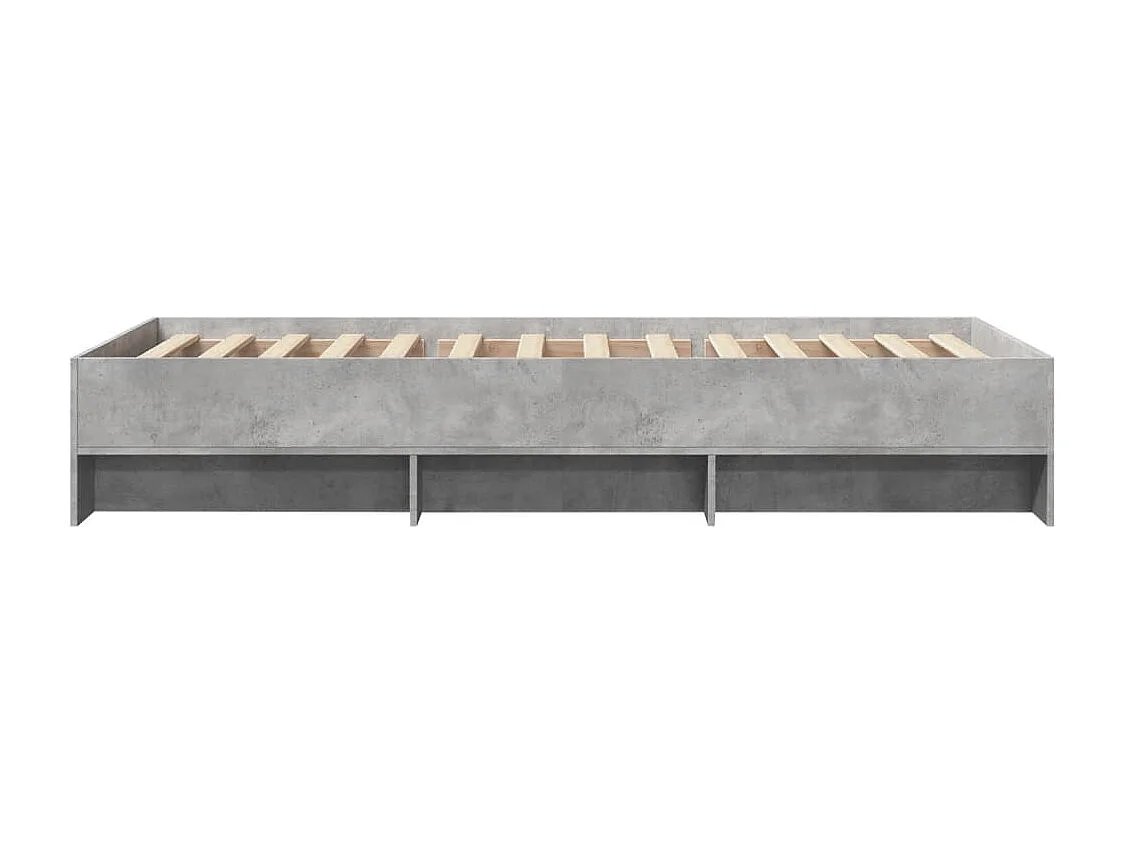 Cadre de lit sans matelas gris béton 90x200cm bois d'ingénierie