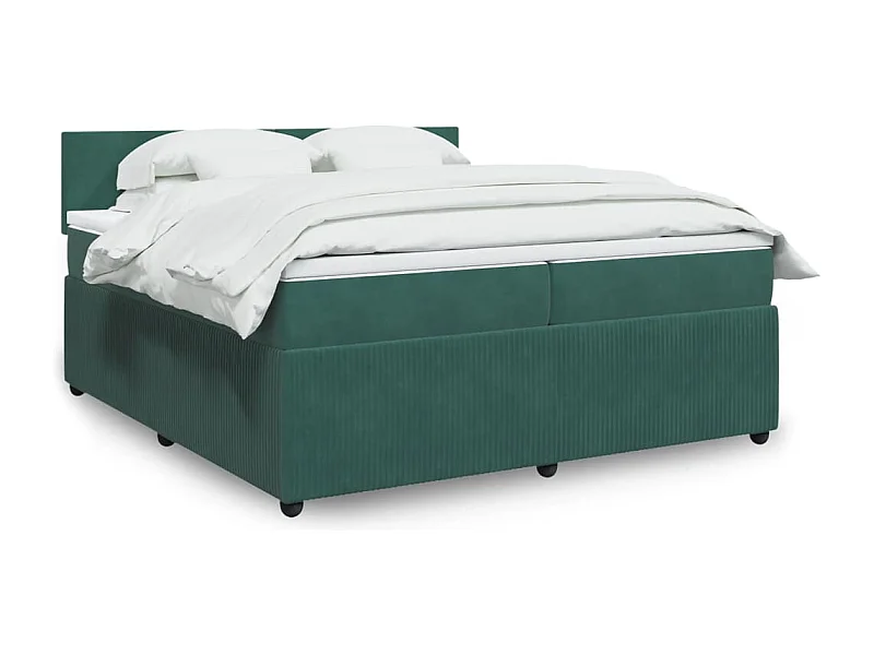 Boxspringbett mit Matratze Dunkelgrün 200x200 cm Samt