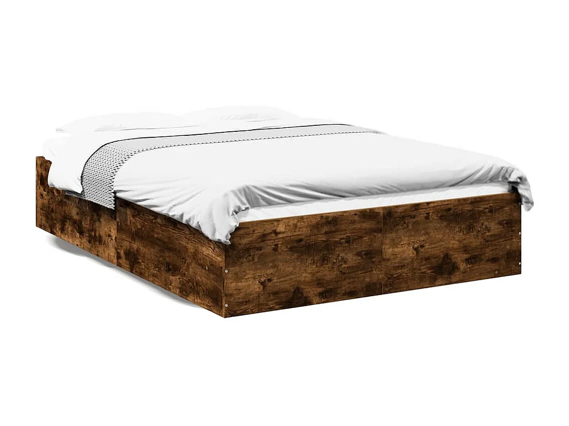 Estrutura cama 120x190 cm derivados de madeira carvalho fumado