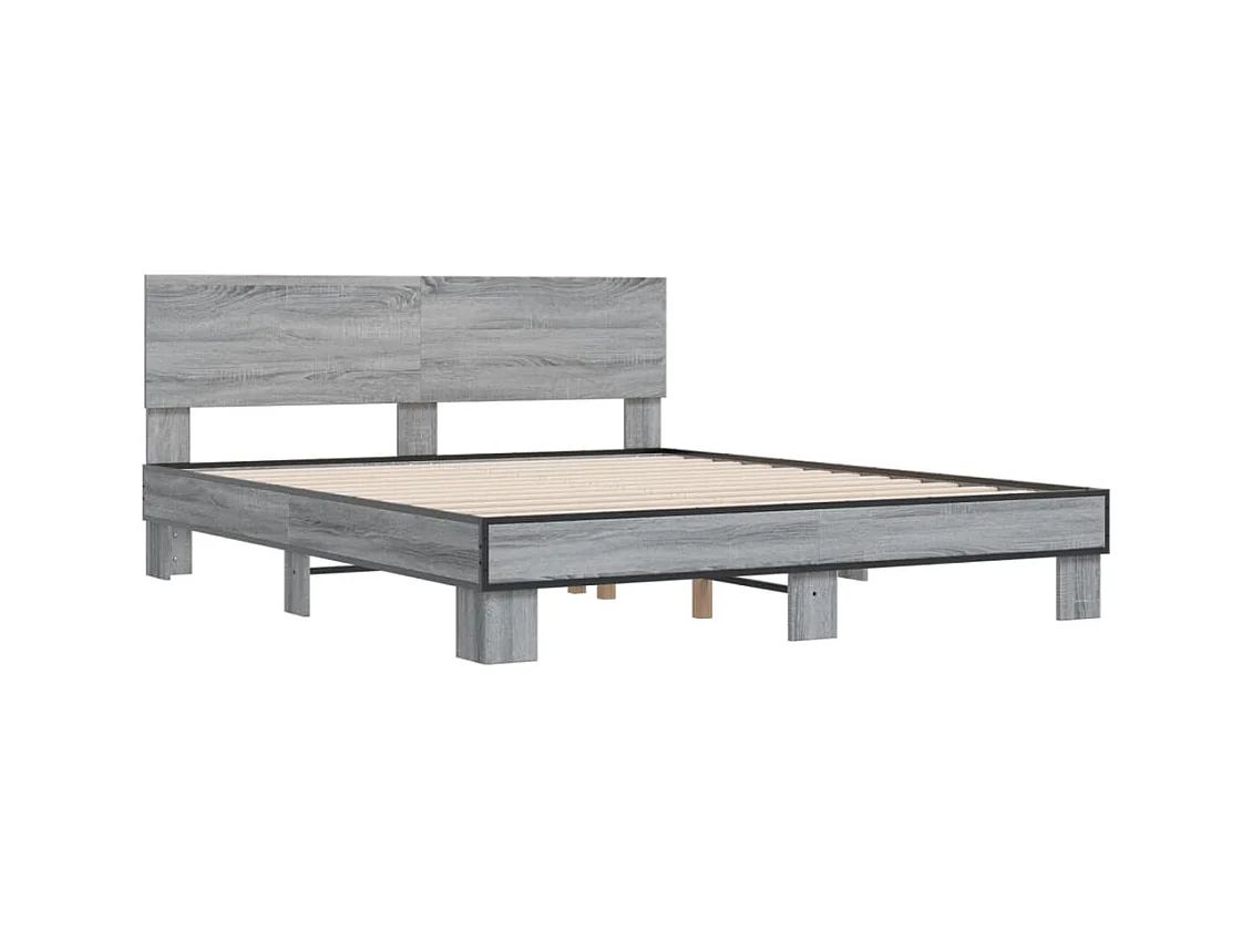 Cadre de lit sans matelas sonoma gris 160x200 cm