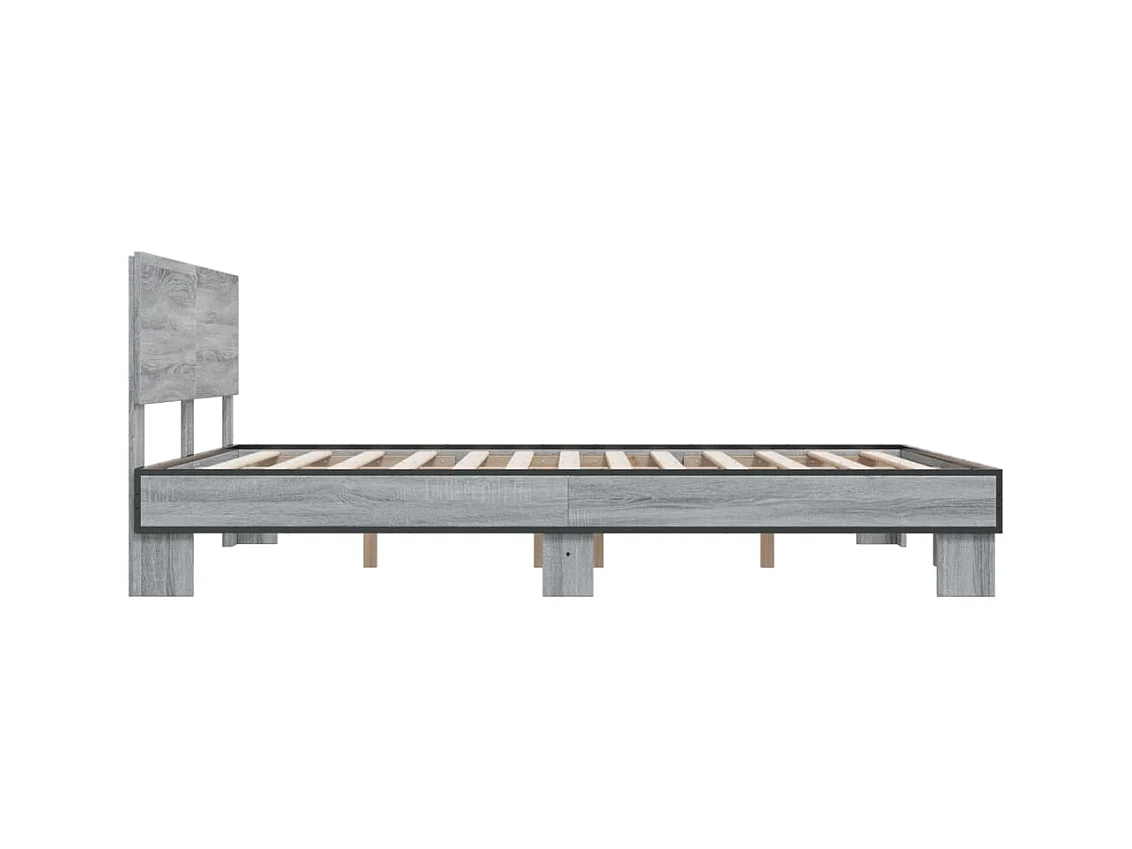 Cadre de lit sans matelas sonoma gris 160x200 cm