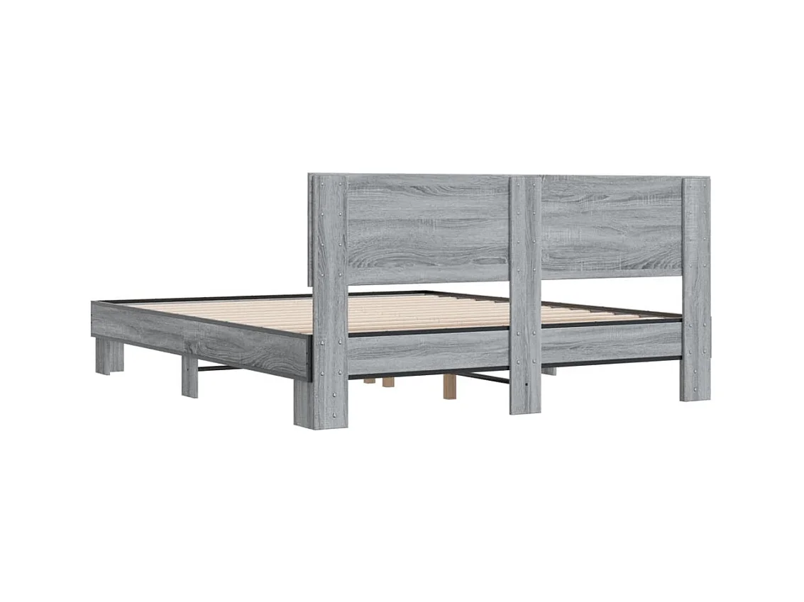 Cadre de lit sans matelas sonoma gris 160x200 cm