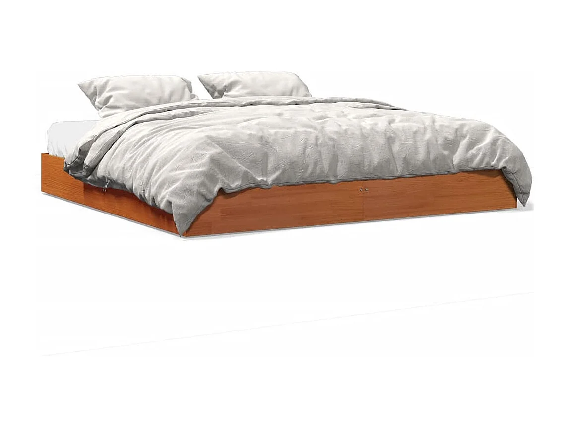 Giroletto senza Materasso Marrone Cera 180x200 cm Legno di Pino