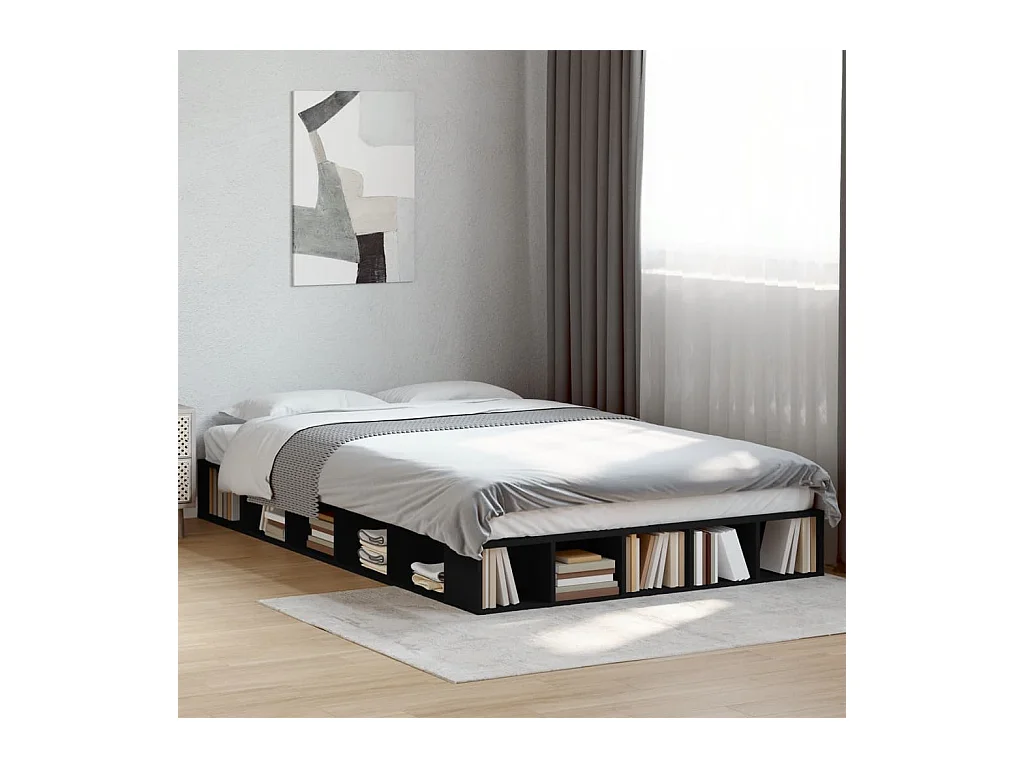Bettgestell Schwarz 120x200 cm Holzwerkstoff