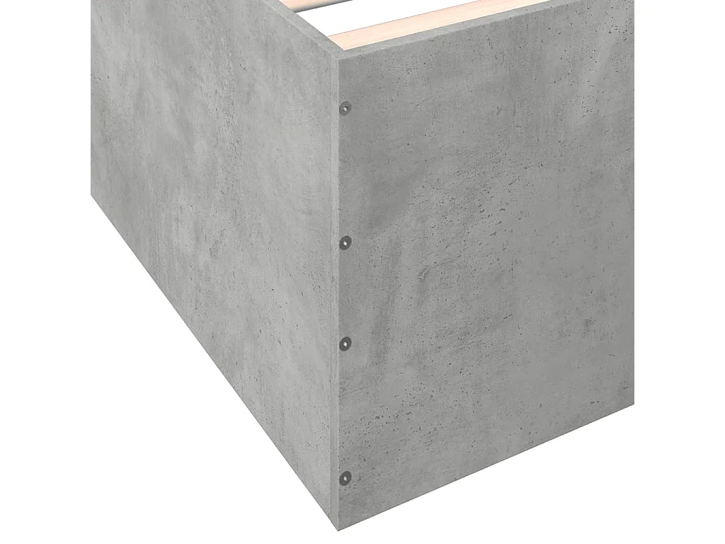 Estructura de cama madera de ingeniería gris hormigón 135x190cm