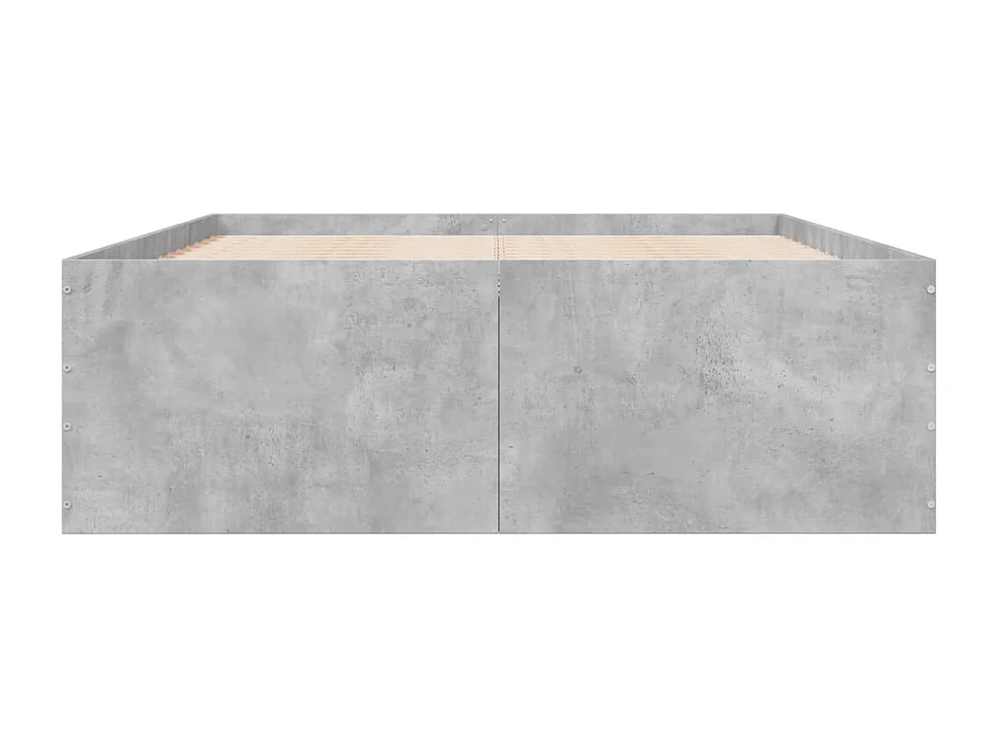 Cadre de lit sans matelas gris béton 135x190 cm