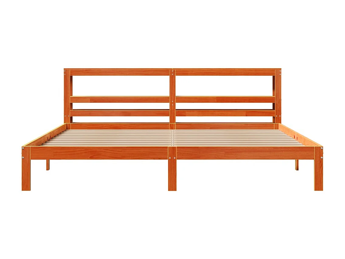 Letto senza Materasso Marrone Cera 180x200 cm in Legno di Pino