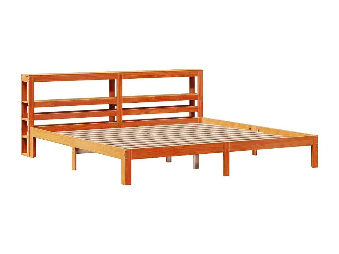 Massivholzbett ohne Matratze Wachsbraun 180x200 Kiefernholz