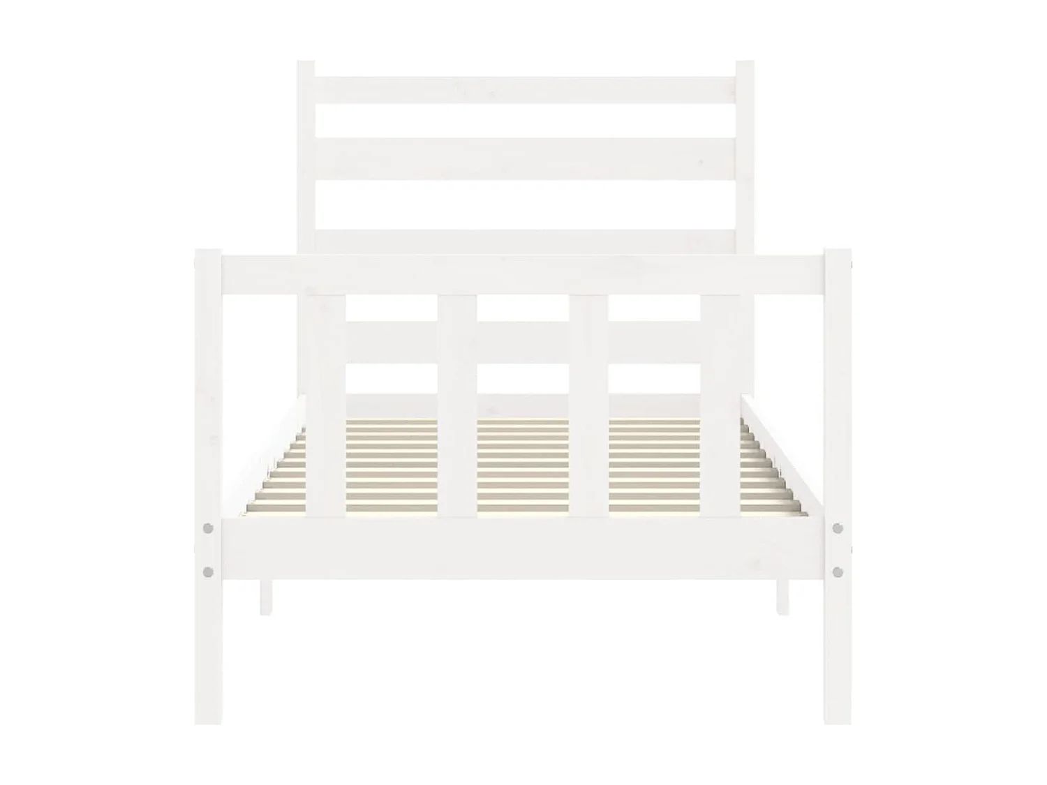 Bedframe zonder matras massief grenenhout wit 140x200 cm