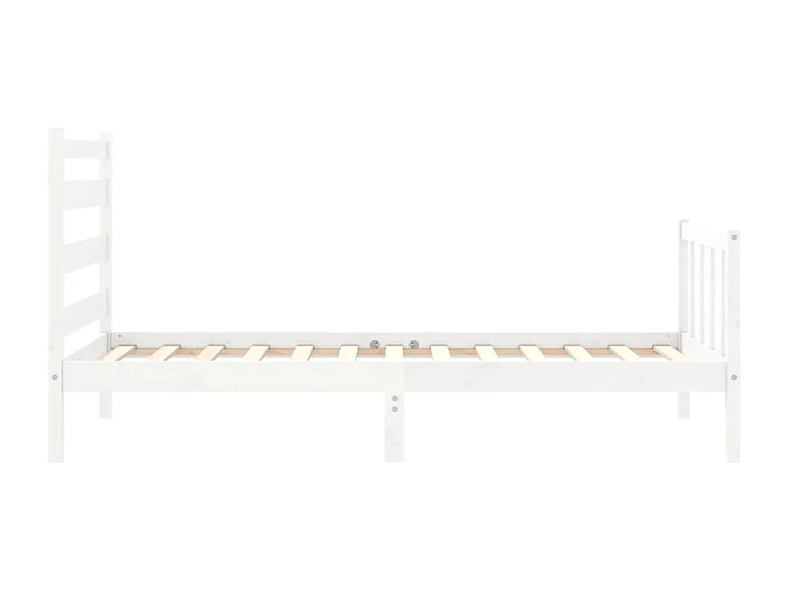 Bedframe zonder matras massief grenenhout wit 140x200 cm