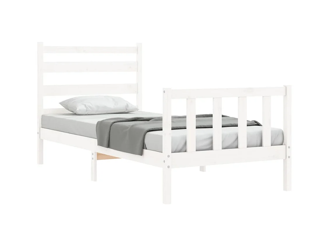 Bedframe zonder matras massief grenenhout wit 140x200 cm