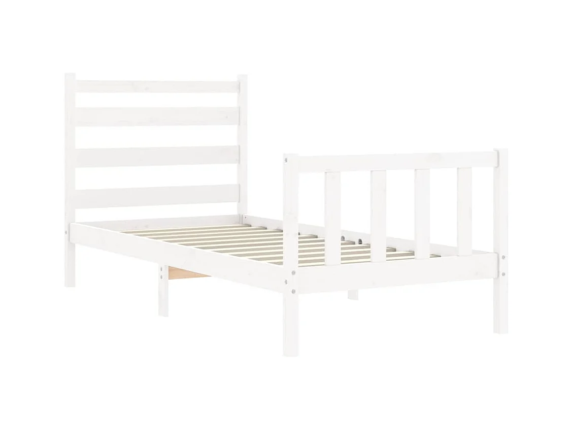 Bedframe zonder matras massief grenenhout wit 140x200 cm