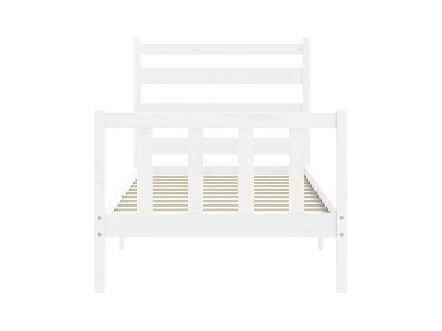 Bedframe zonder matras massief grenenhout wit 140x200 cm