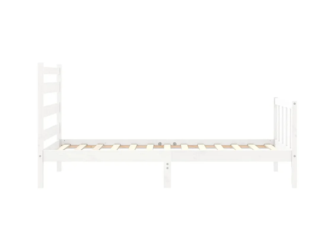 Bedframe zonder matras massief grenenhout wit 140x200 cm