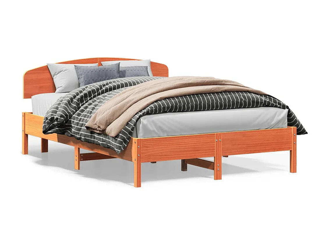 Giroletto senza Materasso Marrone Cera 120x200 cm Legno di Pino