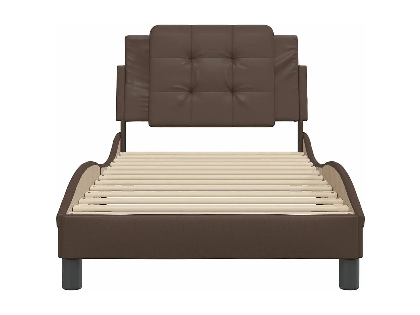 Giroletto con Testiera Marrone 80x200 cm in Similpelle